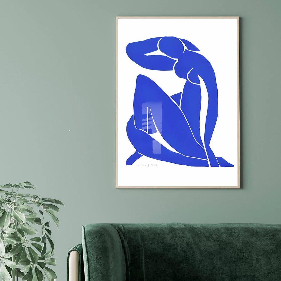 Matisse Blue Nude Paper Cutout Poster with Abstract Figure Art - Image 2