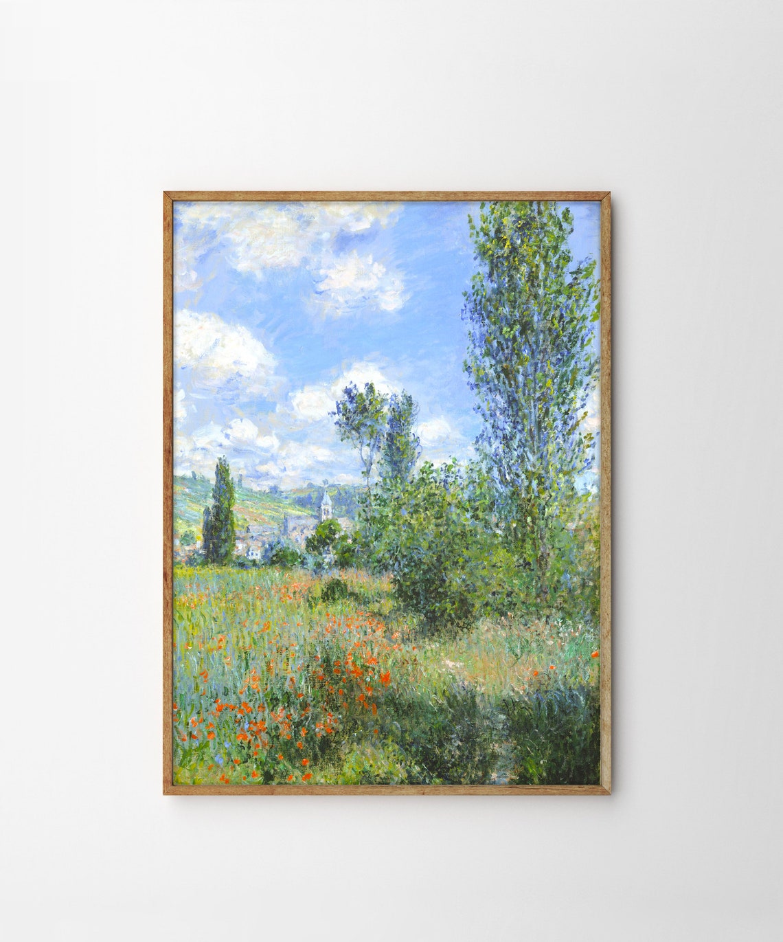 Claude Monet Vetheuil Impressionist Landscape Poster with Poppy Fields - Image 4