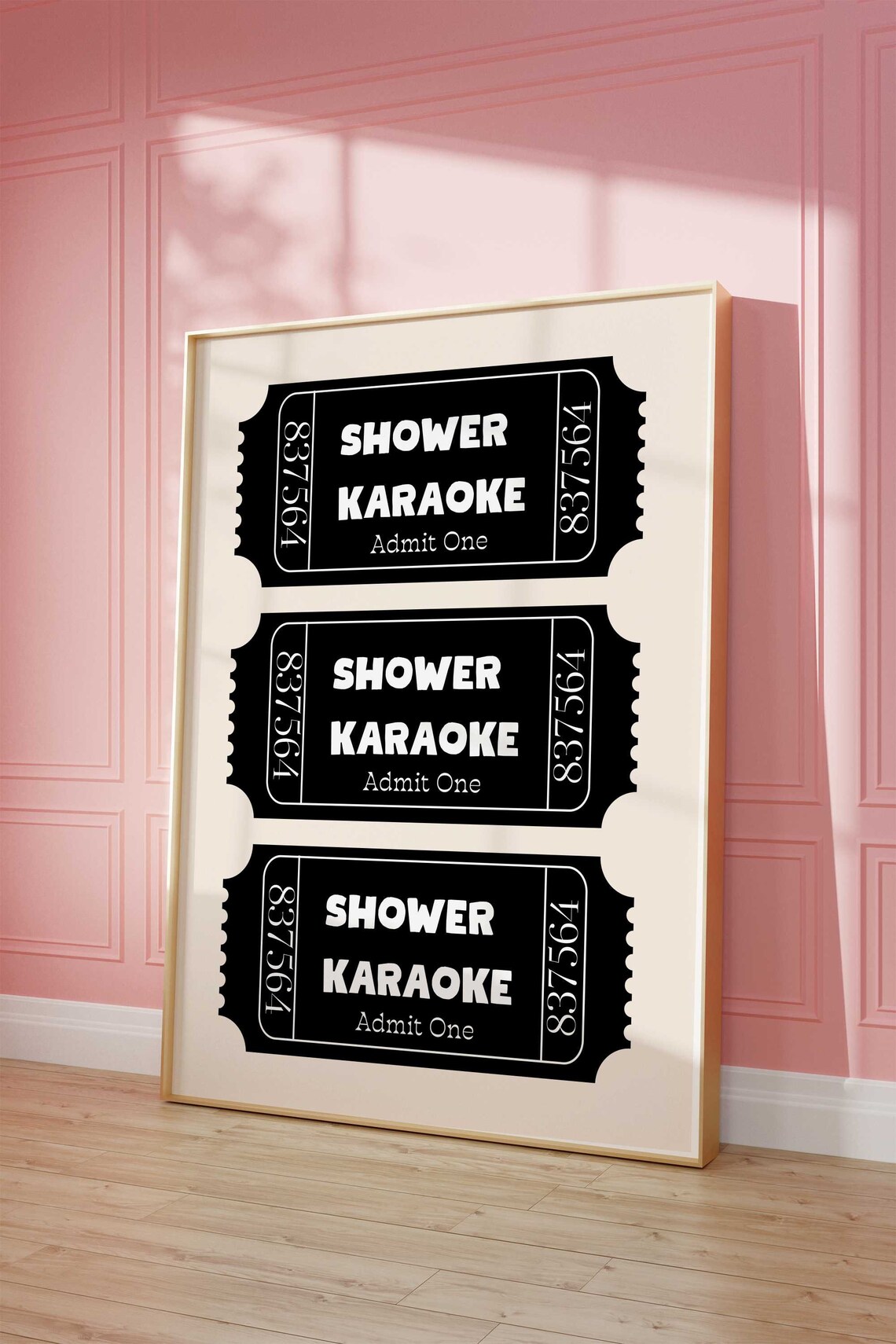 Shower Karaoke Retro Ticket Bathroom Poster - Image 2