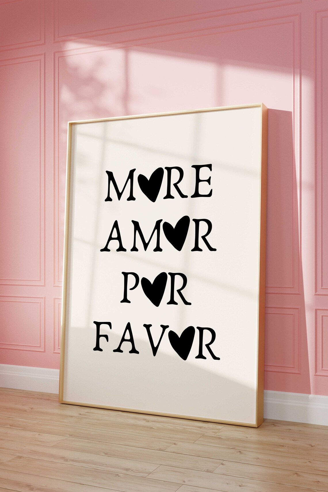 More Amor Por Favor Black Hearts Romantic Spanish Quote Poster - Image 2