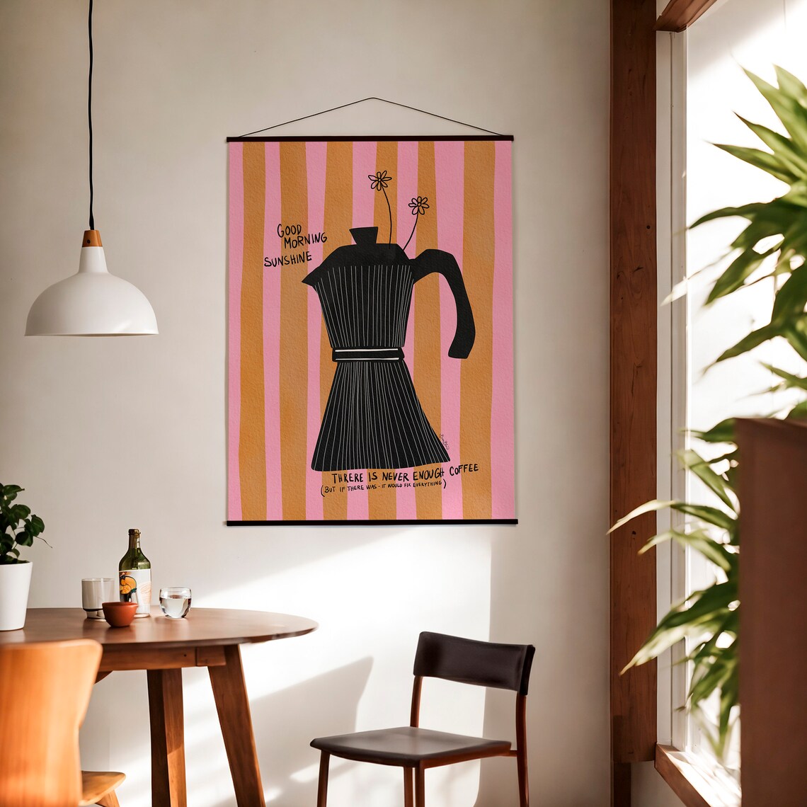 Mocca Coffee Stripes Modern Kitchen Art Print - Image 7