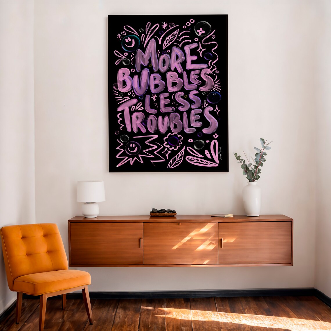 More Bubbles Less Troubles Maximalist Art Print - Image 5