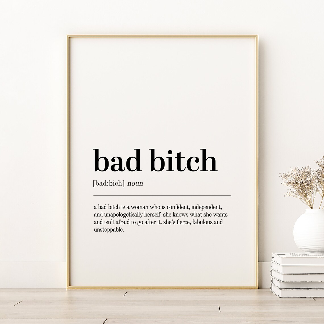 Bad Bitch Definition Print, Dictionary Birthday Gift