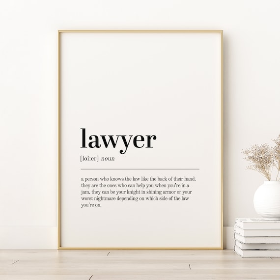 Lawyer Definition Minimalist Motivational Art Print