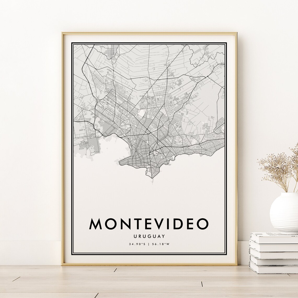Montevideo City Map Personalized Travel Poster