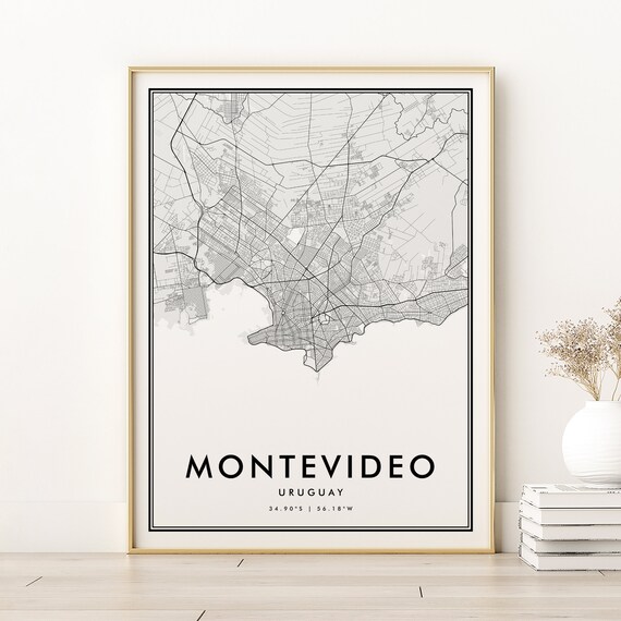 Montevideo City Map Personalized Travel Poster