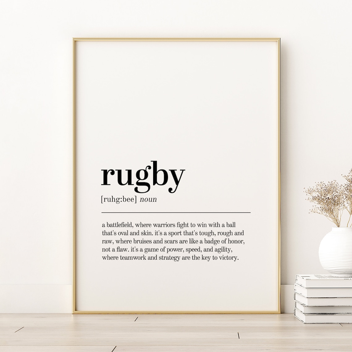 Rugby Definition Print, Minimalist Modern Art