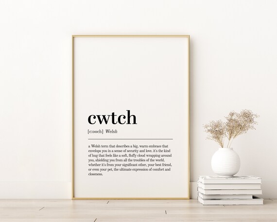 Cwtch Definition Print Office Unique Gifts For Her Dictionary Art Instant