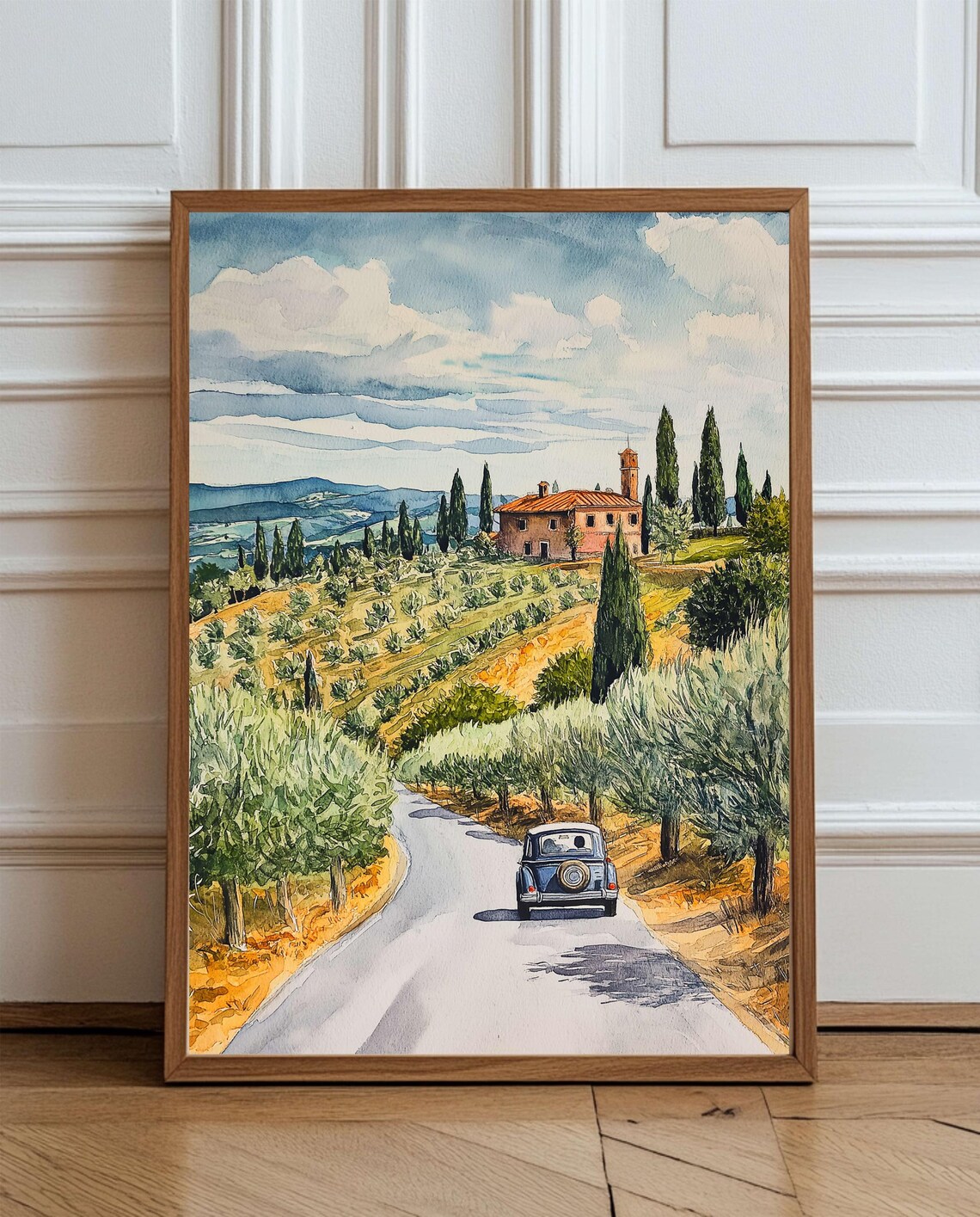 Road To Tuscany Vintage Travel Poster, Italy