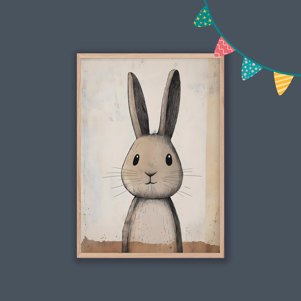 Sweet Bunny Rabbit Cute Woodland Animal Nursery Decor Kids Poster