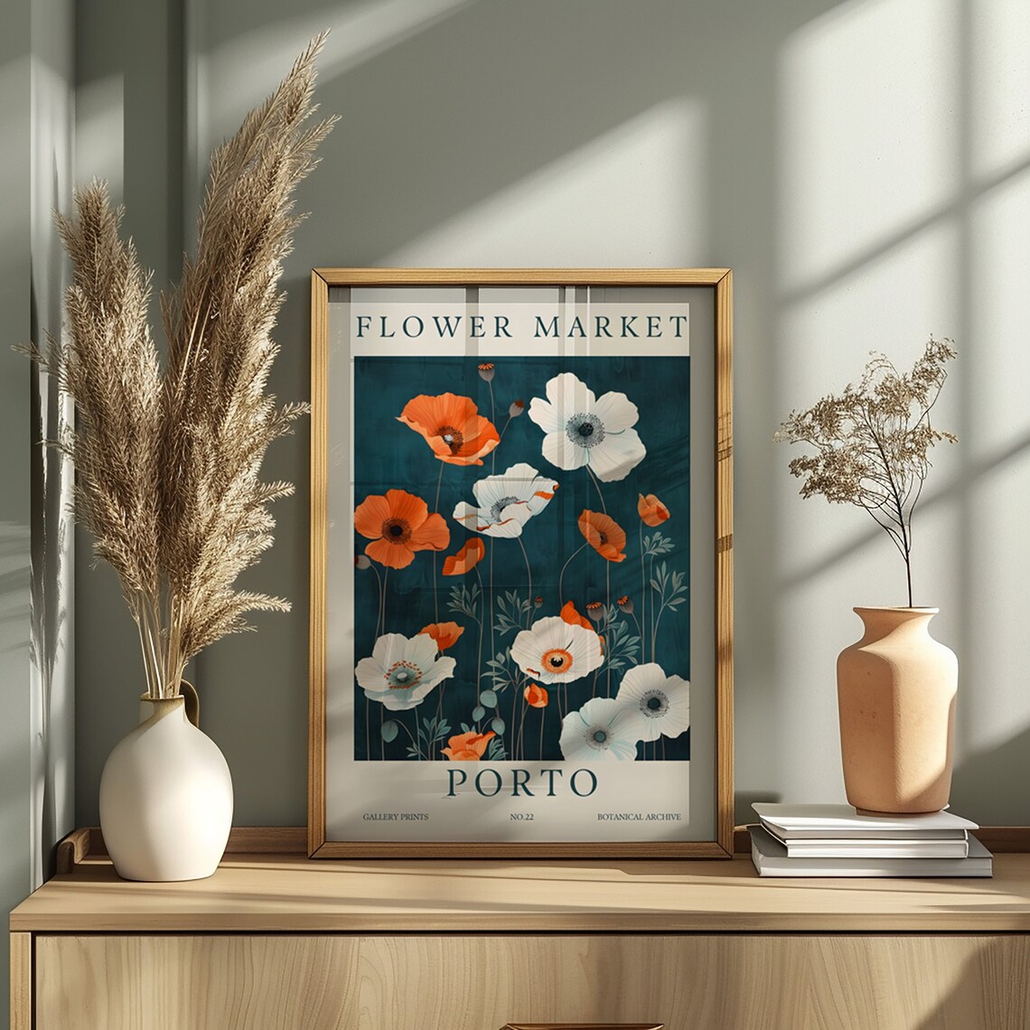 Porto Flower Market Poppy Botanical Archive Vintage Floral Poster - Image 2