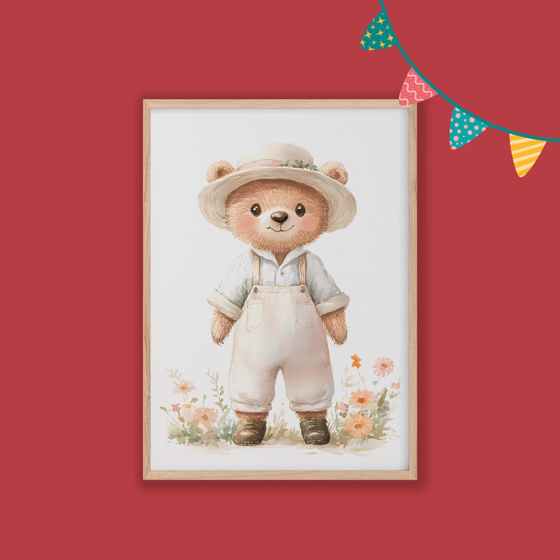 Bear Nursery Decor Baby Room Wall Art Nursery Decor Prints Animal Boho Kids Room Decor Instant Playroom Print
