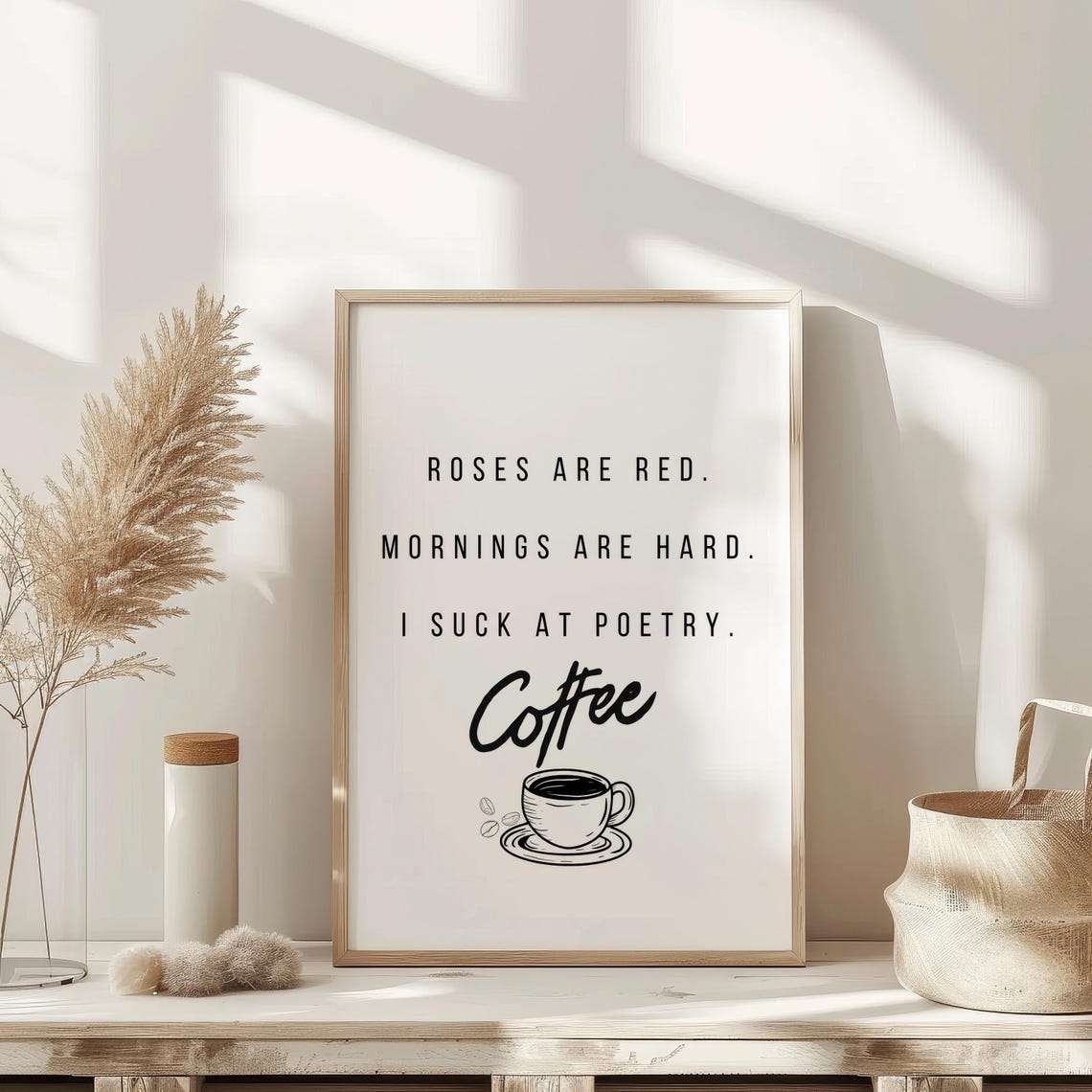 Coffee Funny Wall Art Print Vintage Bar Cart Retro Aesthetic Kitchen Decor Poster Apartment Funky Decor Instant