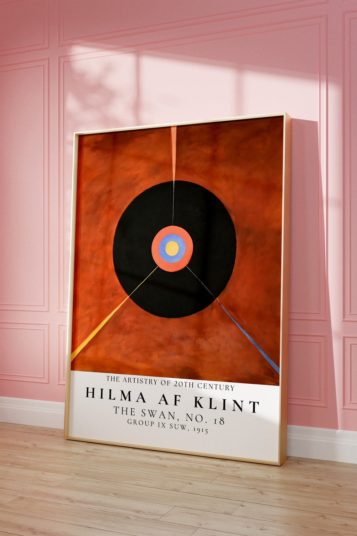 Hilma af Klint Swan No 18 Black Disc Rust Orange Abstract Poster