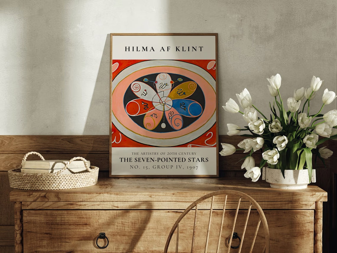 Hilma af Klint Seven Pointed Stars No 15 Colorful Wheel Poster