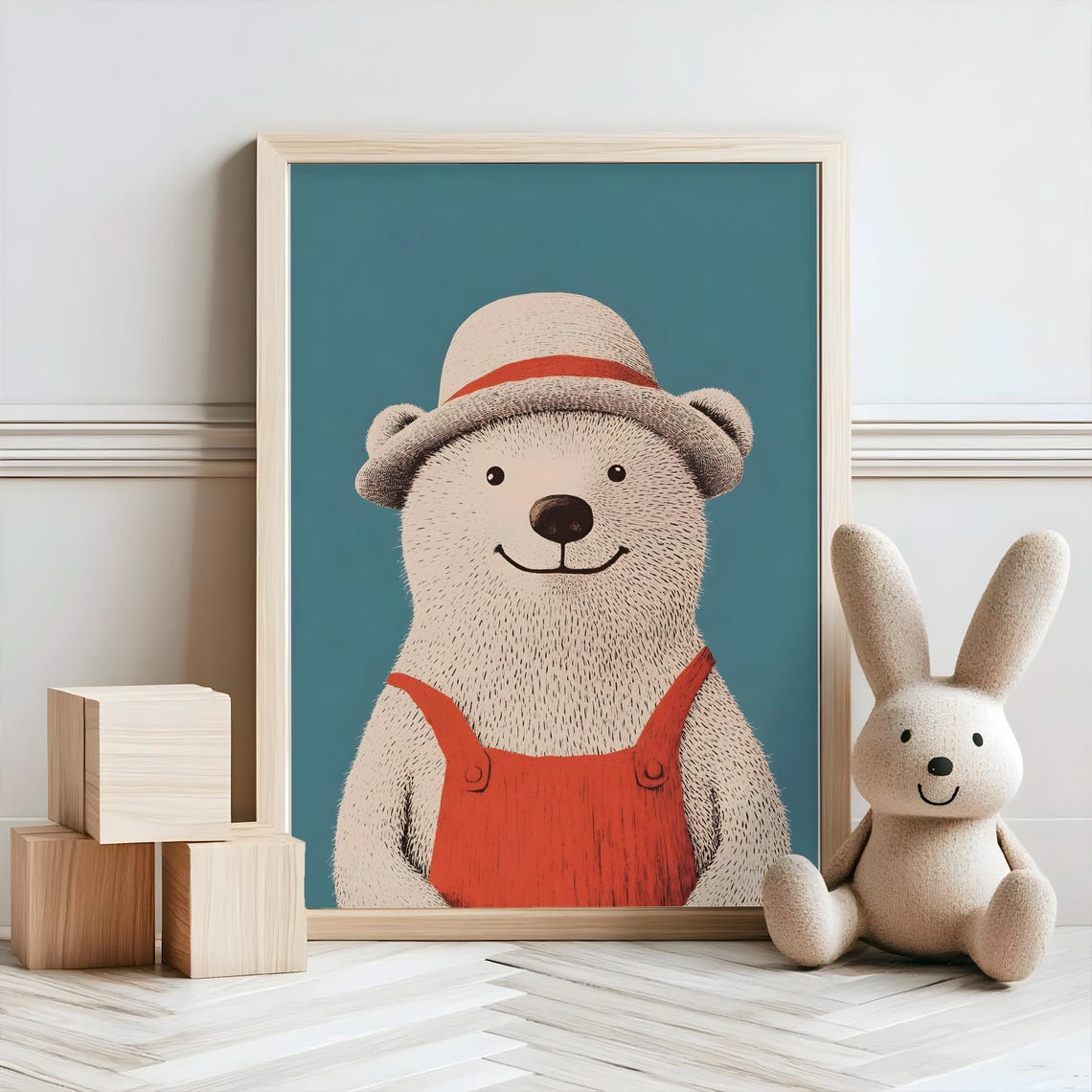 Bear Nursery Decor Baby Room Wall Art Nursery Decor Prints Animal Boho Kids Room Decor Instant Playroom Print - Image 2