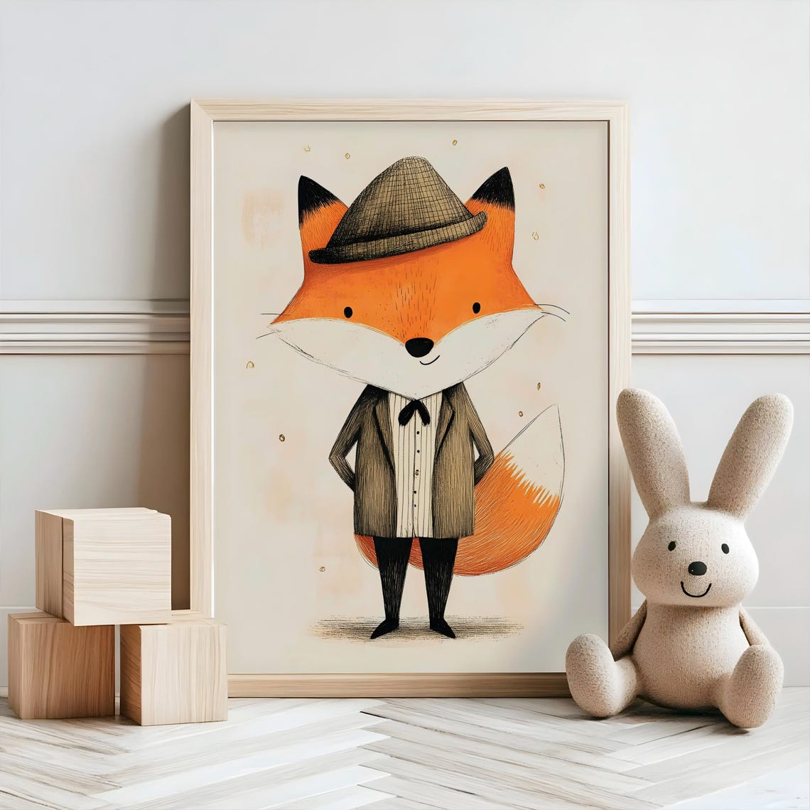 Fox Nursery Decor Baby Room Wall Art Nursery Decor Prints Animal Boho Kids Room Decor Instant Playroom Print - Image 2