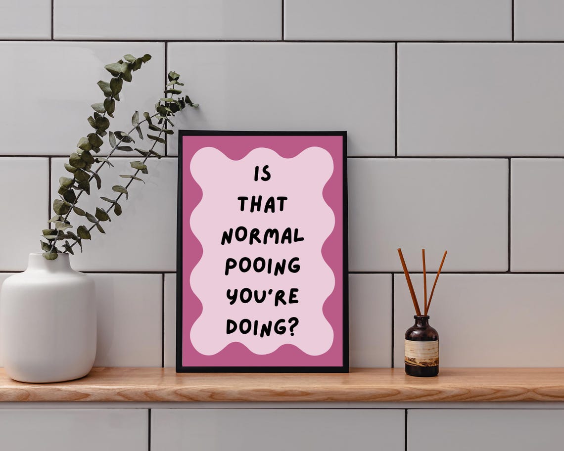 Funny Bathroom Toilet Wall Art, Quirky Restroom Sign - Image 2