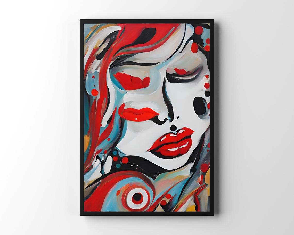 Woman Portrait Pop Art, Colourful Abstract Face