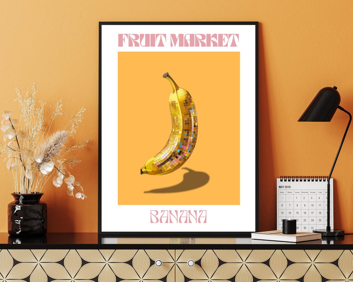 Retro Banana Disco Ball, Funky Boho Decor - Image 2