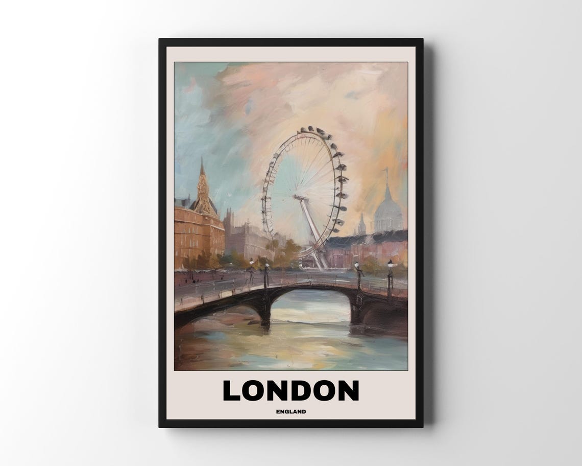 London Travel Poster, Scenic City Landscape