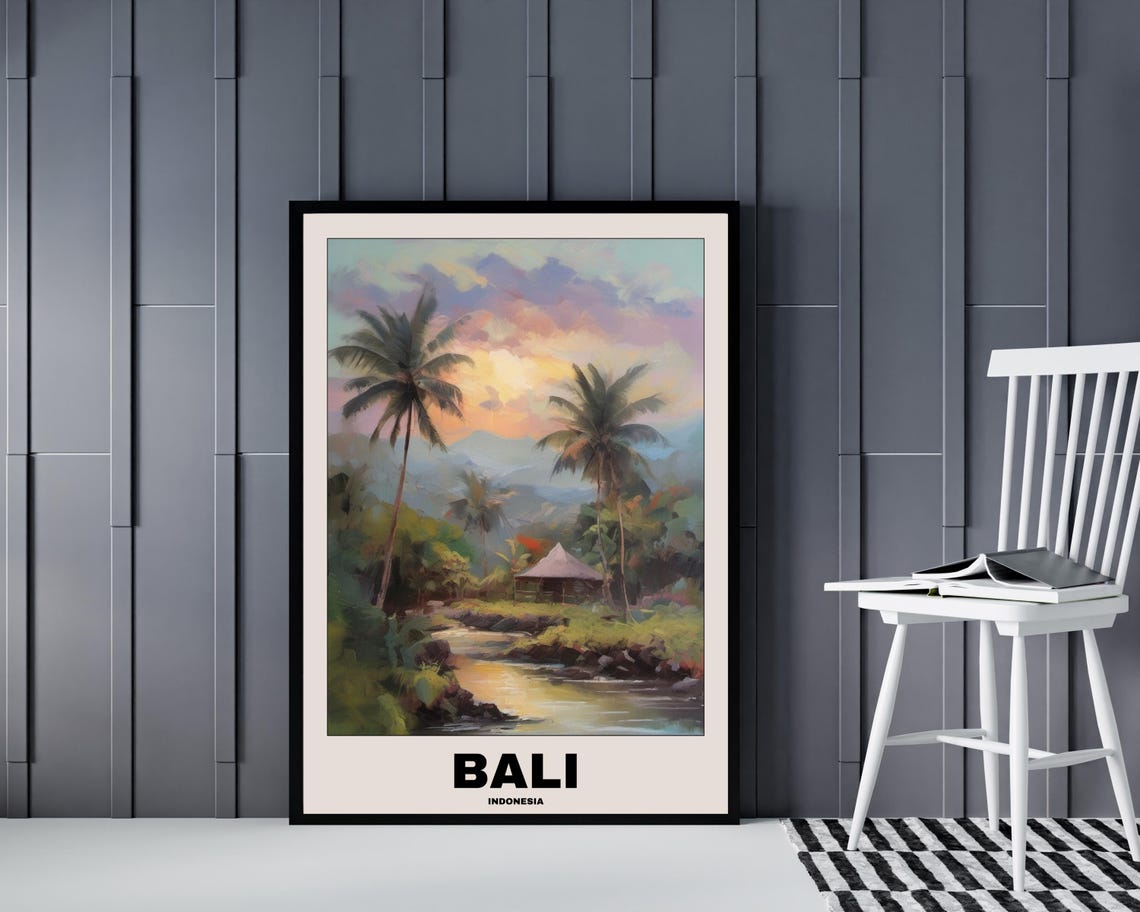 Bali Scenic Travel Poster, Balinese Art - Image 4