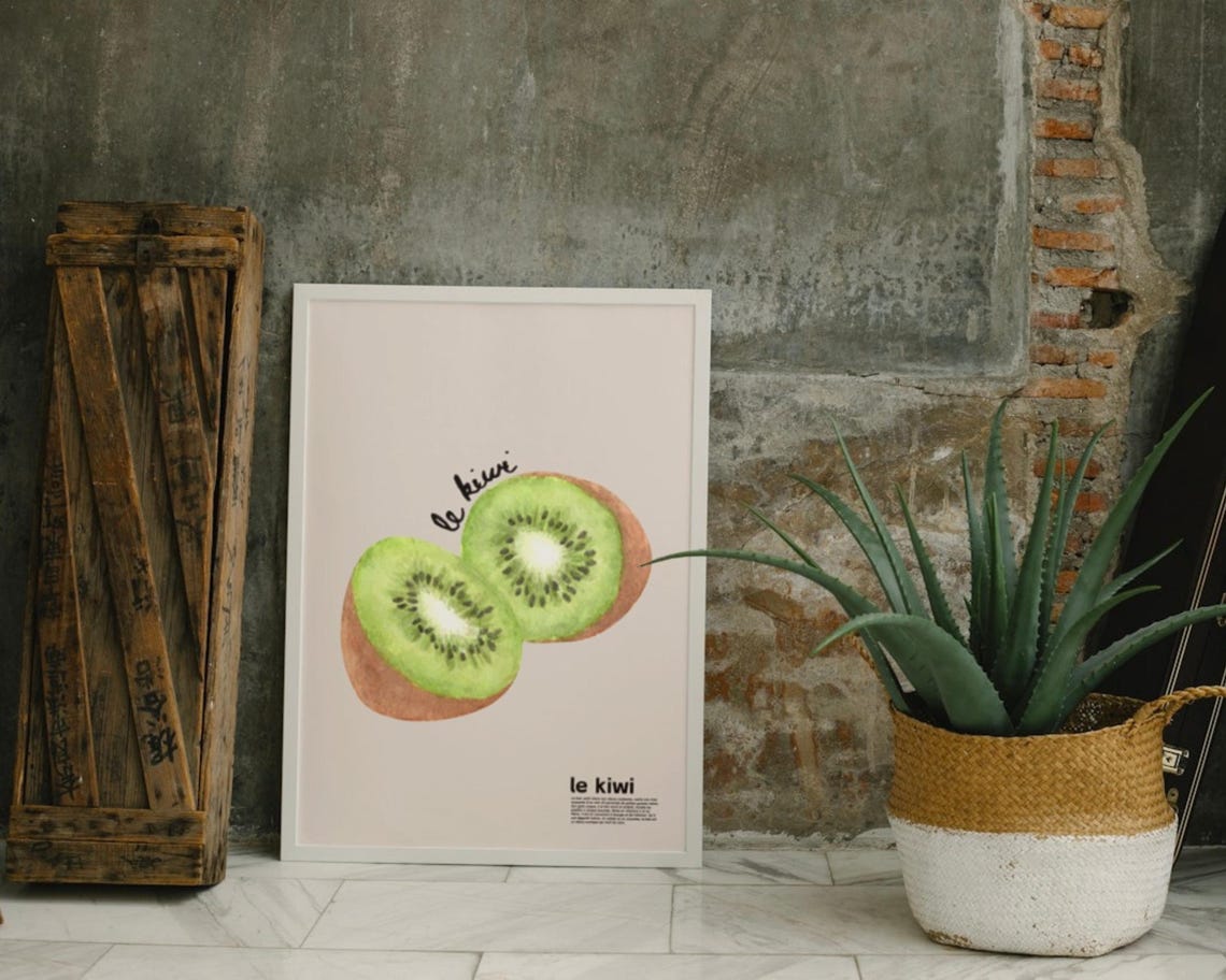 Kiwi Watercolour Kitchen Decor, French Farmhouse - Image 3
