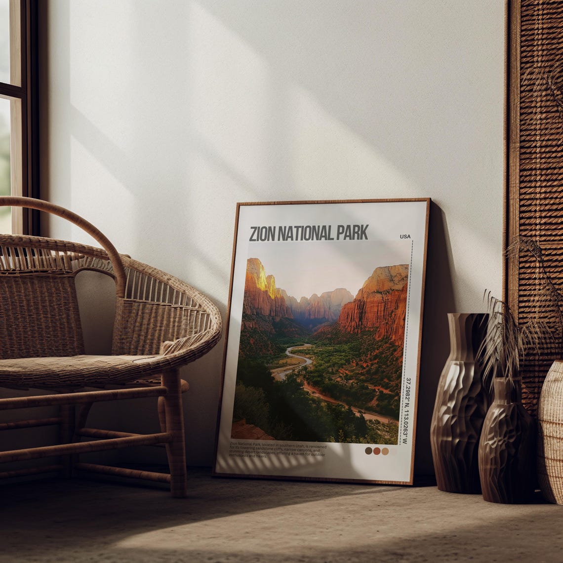 Zion National Park Poster Zion Wall Art Zion Print Retro Zion Poster National Parks Art National Parks Poster Poster Art Wall Decor - Image 4