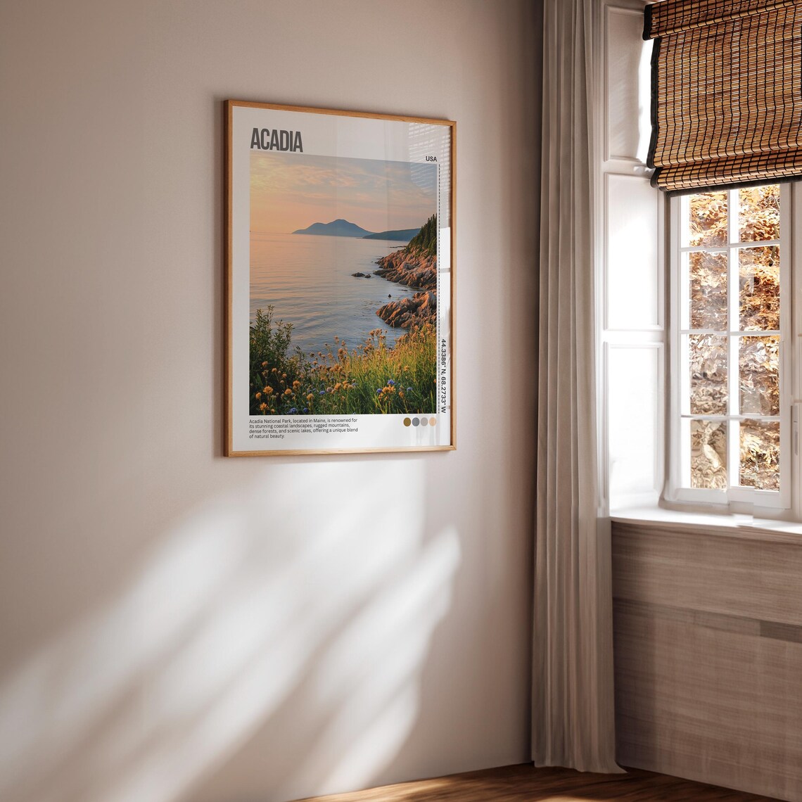 Acadia National Park Maine Rocky Coastal Sunrise Travel Poster - Image 5