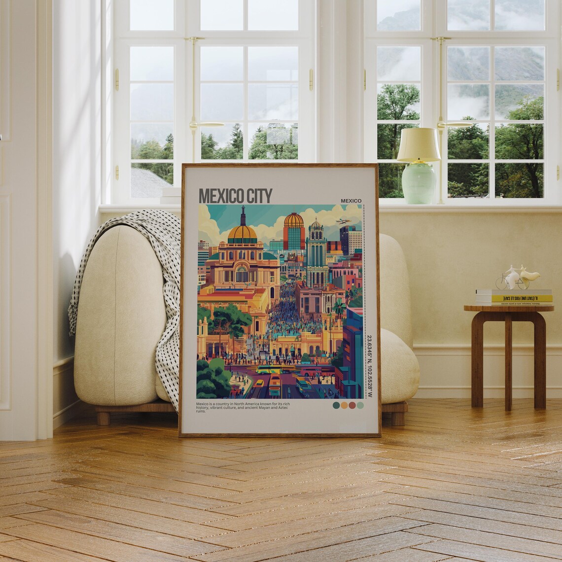 Mexico City Historic Center Colorful Mexico City Travel Poster - Image 3
