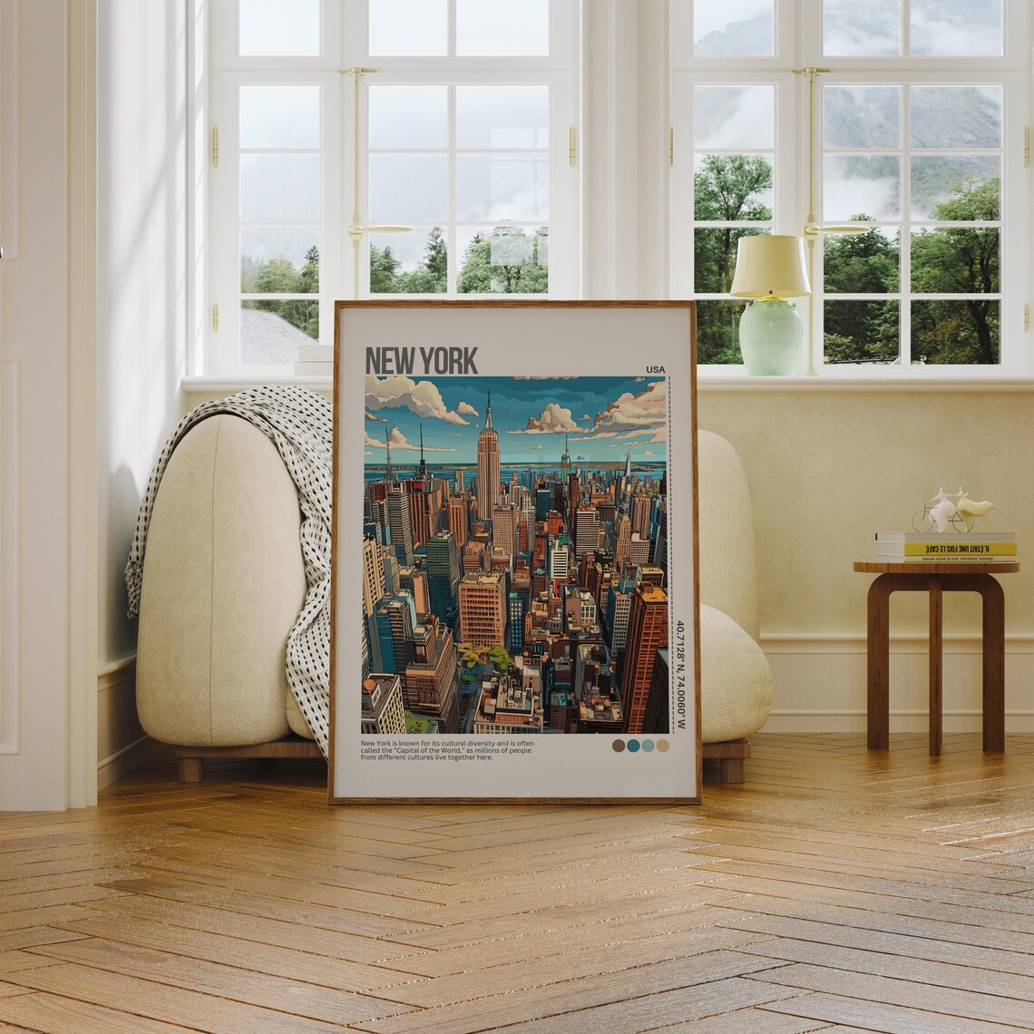 New York City Manhattan Skyline Empire State Building Travel Poster - Image 7