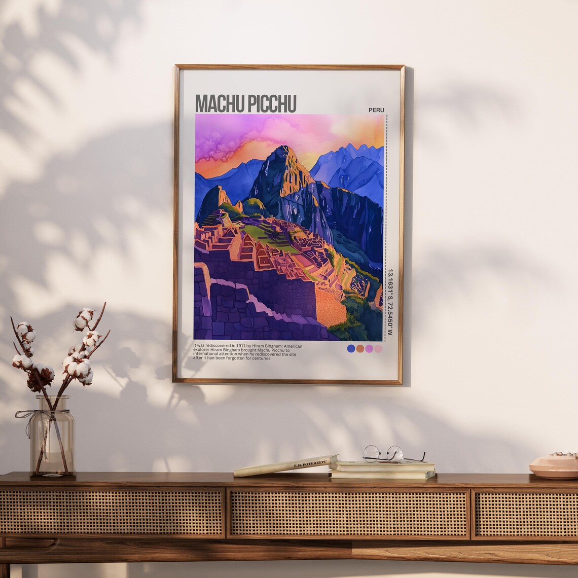 Machu Picchu Violet Dusk Andes Mountain Peaks Peru Travel Poster - Image 4
