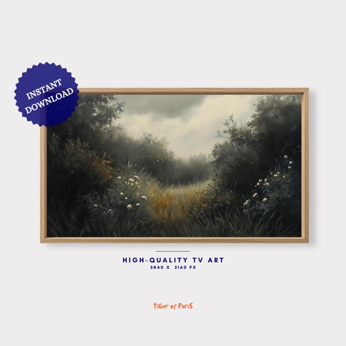 Frame Tv Art Moody Forest Landscape Oil Painting For Frame Tv Art Country Landscape Decor Art For Frame Tv - Image 4