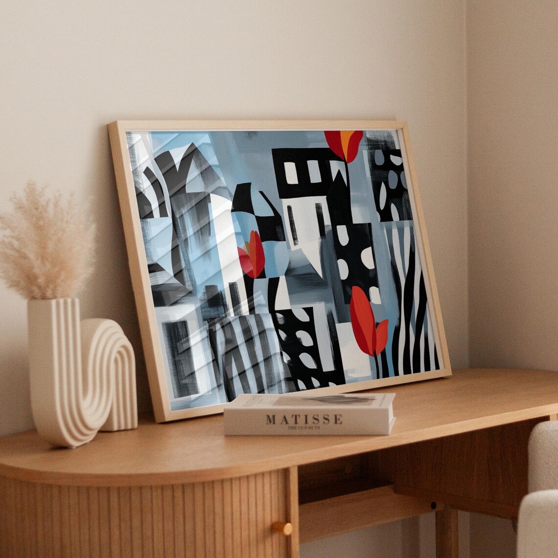 Abstract Tulip City, Modern Floral Wall Art