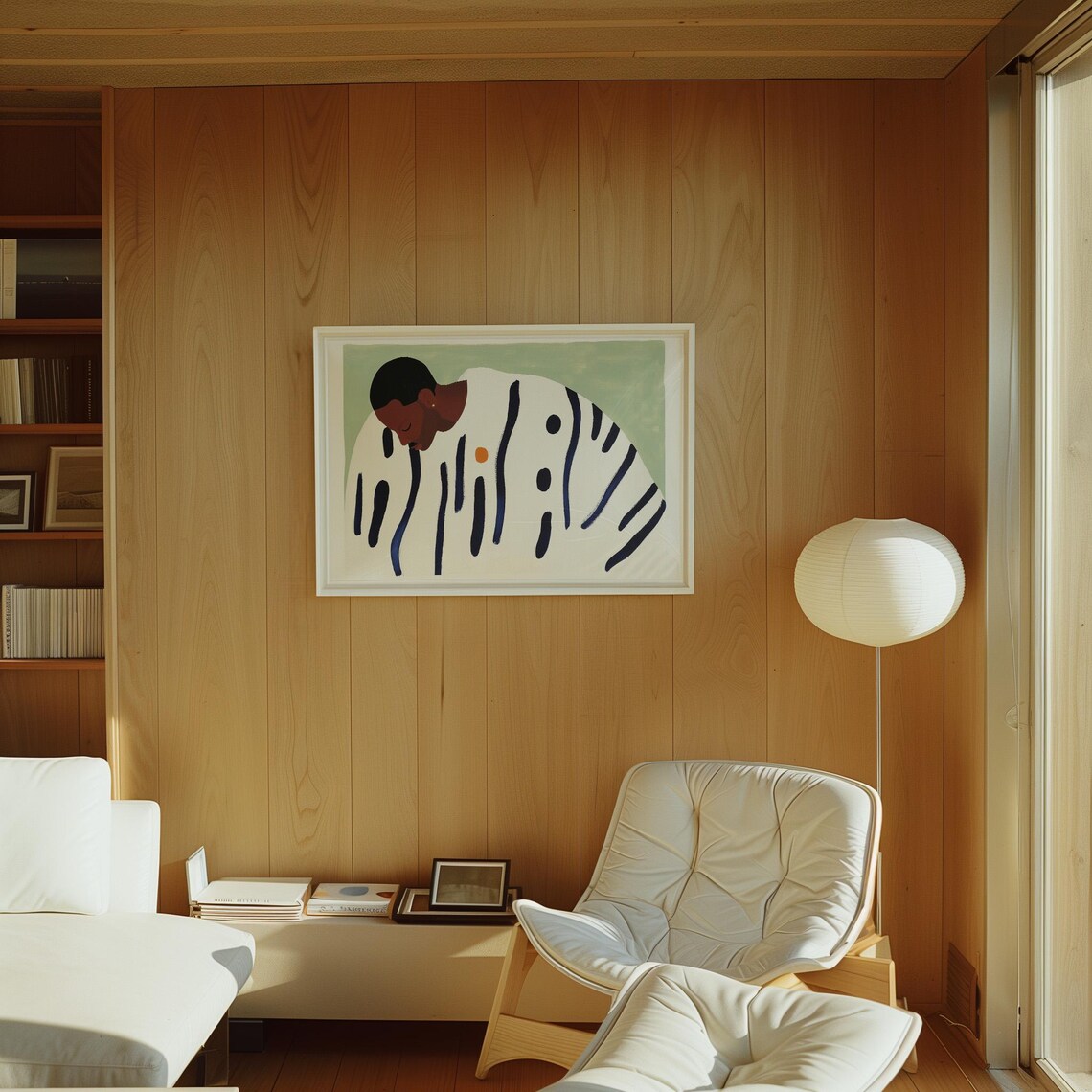 Minimalist Portrait, Black and White Abstract Print - Image 2