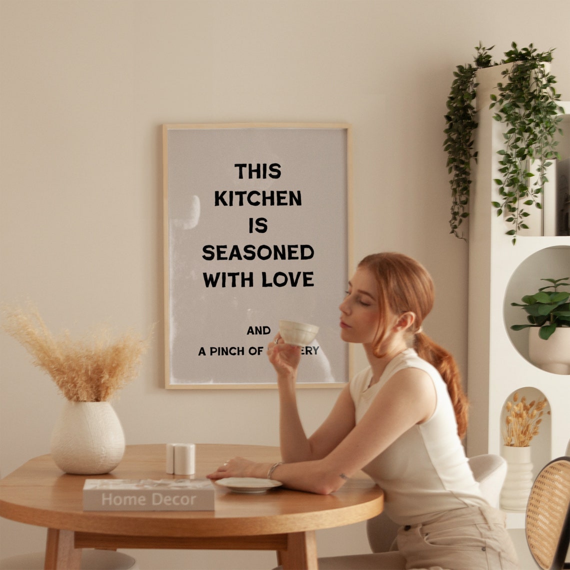 This Kitchen Is Seasoned with Love Funny Quote Kitchen Wall Poster - Image 3