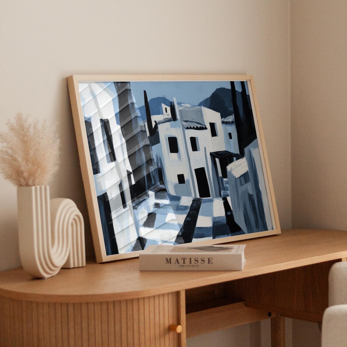 Minimalist Mediterranean Village Art Print - Image 6
