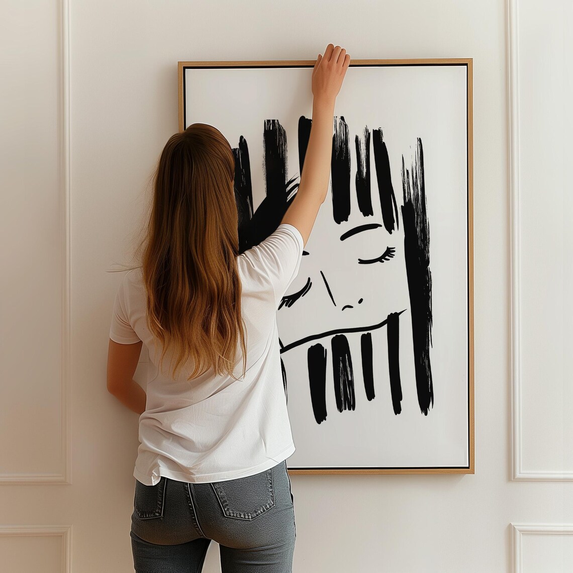 Minimalist Face Line Art, Emotional Abstract Portrait - Image 4