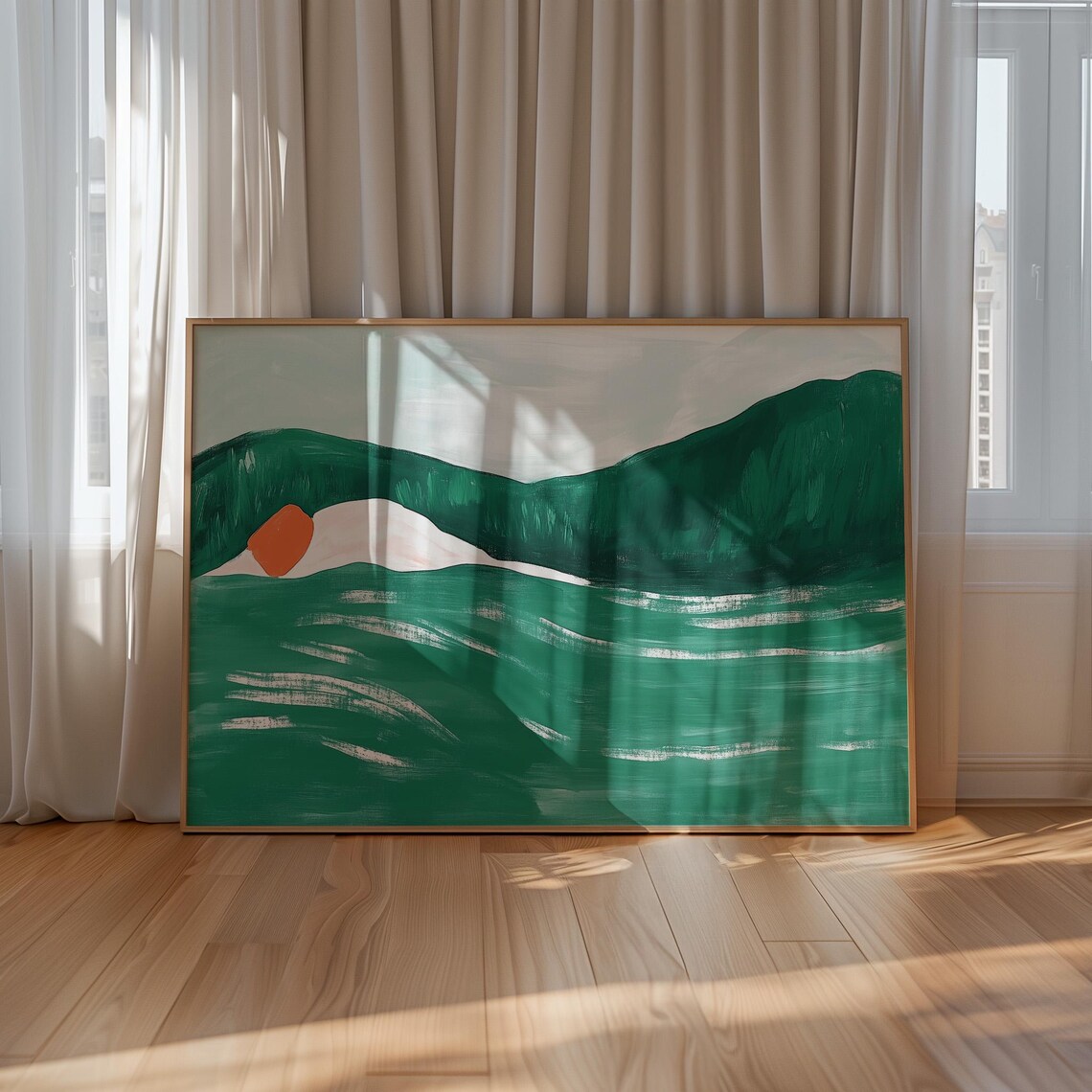Minimalist Ocean Landscape, Abstract Coastal View - Image 3
