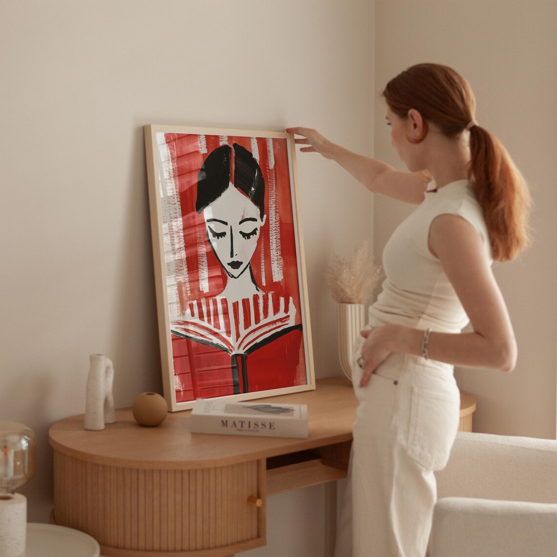 Modern Reading Woman Art Print, Book Lover Decor - Image 6