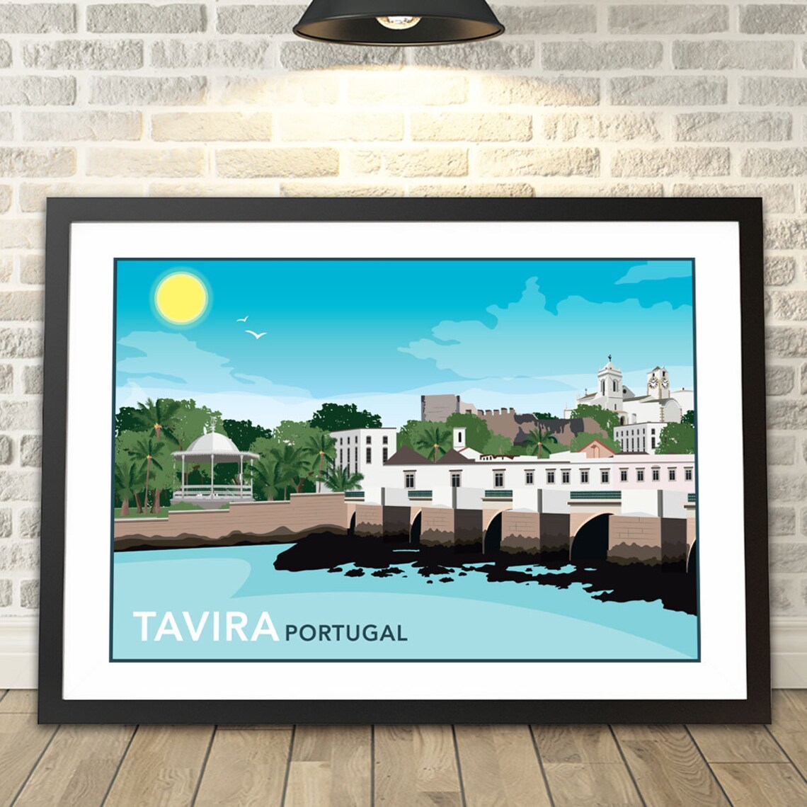 Tavira Portugal Travel Poster, Memory Print