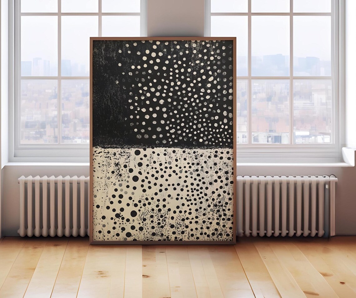 Black And White Abstract Dots, Minimalist Art Print - Image 4
