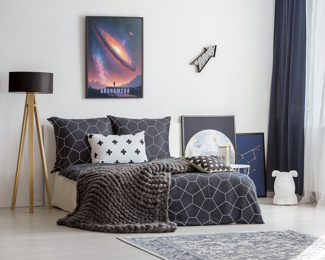 Vivid Andromeda Spiral Galaxy Stargazer Cosmic Nebula Poster - Image 2