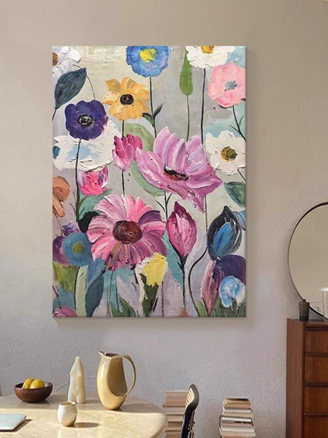 Colorful Wildflower Meadow Pink Purple Blue Bloom Garden Poster - Image 2