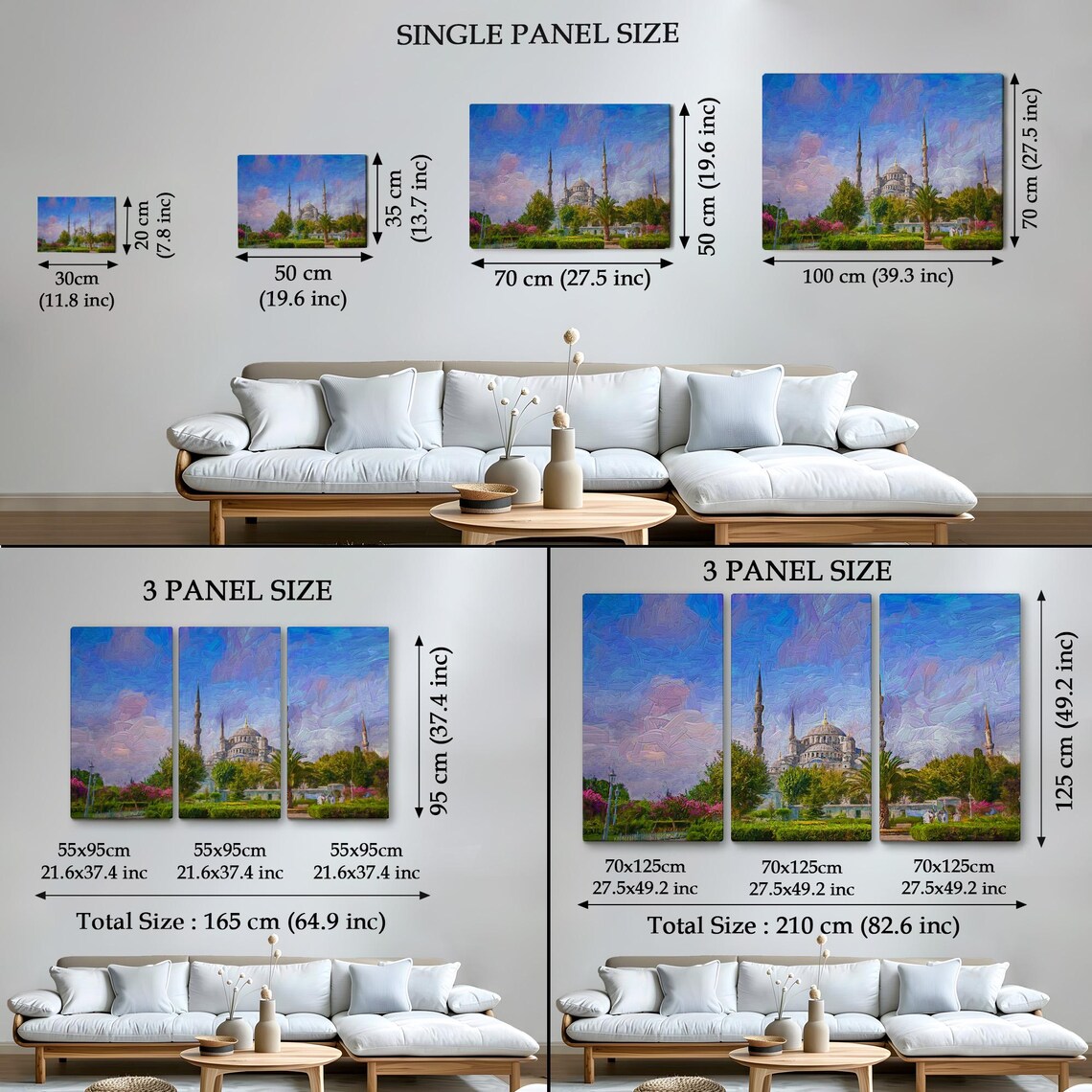 Istanbul Blue Mosque Six Minarets Garden Blue Sky Travel Poster - Image 4