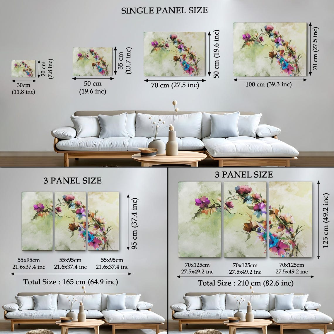 Delicate Spring Blossoms Watercolor Colorful Soft Botanical Art Print - Image 4