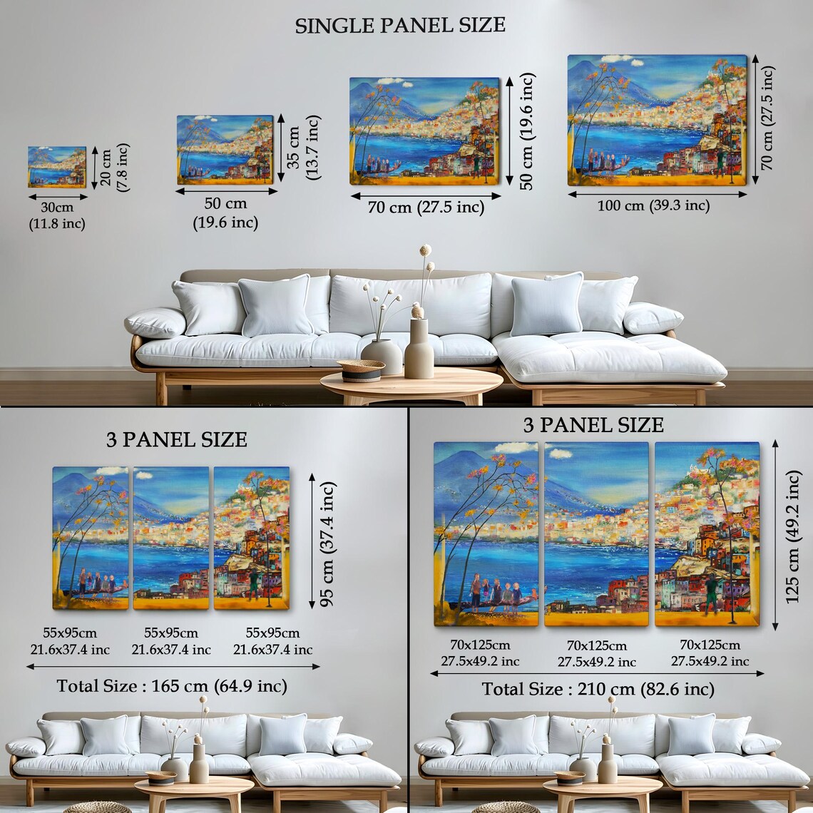 Southern Italy Cliffside Coastal Town Blue Sea Painting Travel Poster - Image 4