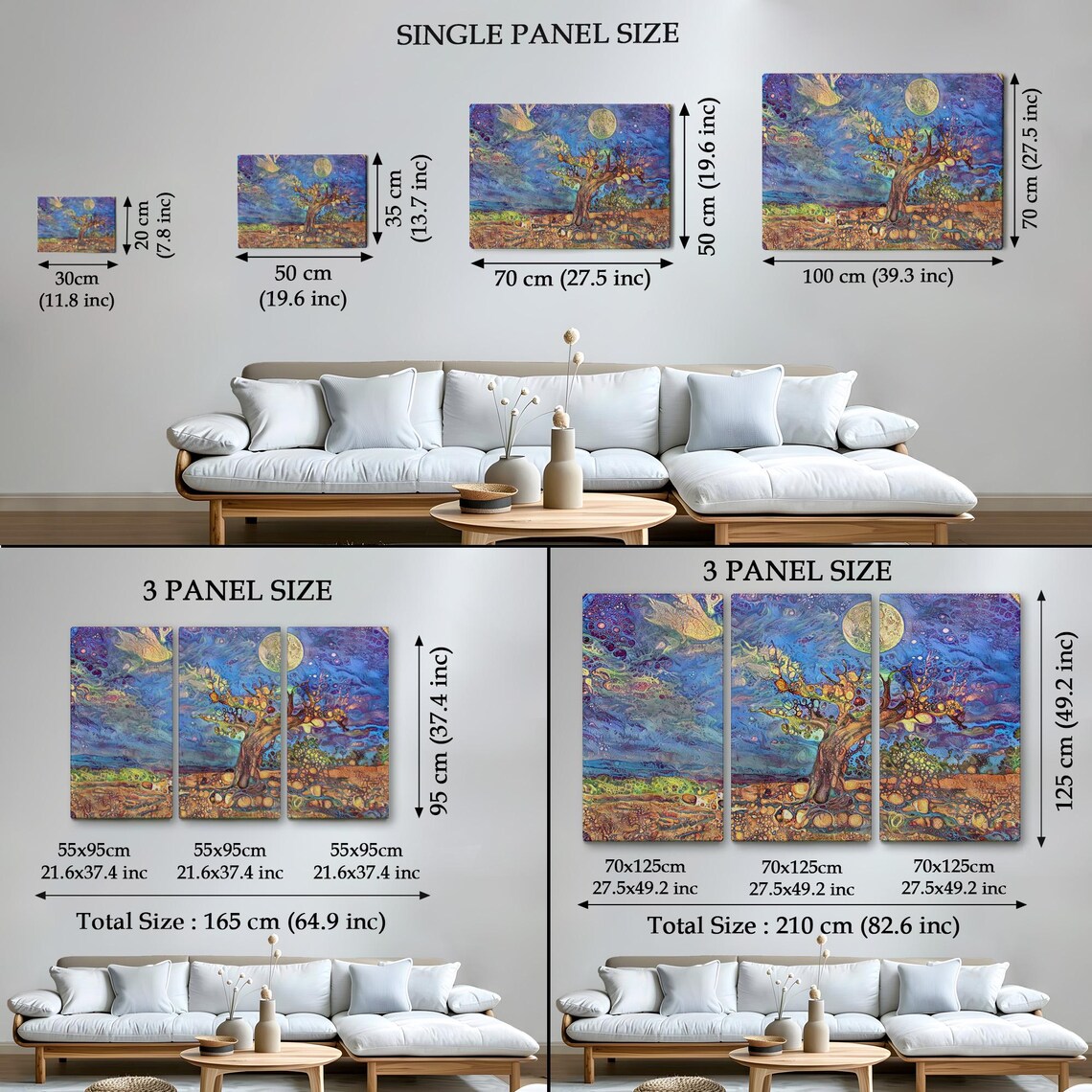 Magical Modern Landscape With Old Tree Wall Art Nature Decor Nature Print Nature Art Landscape Wall Table - Image 4