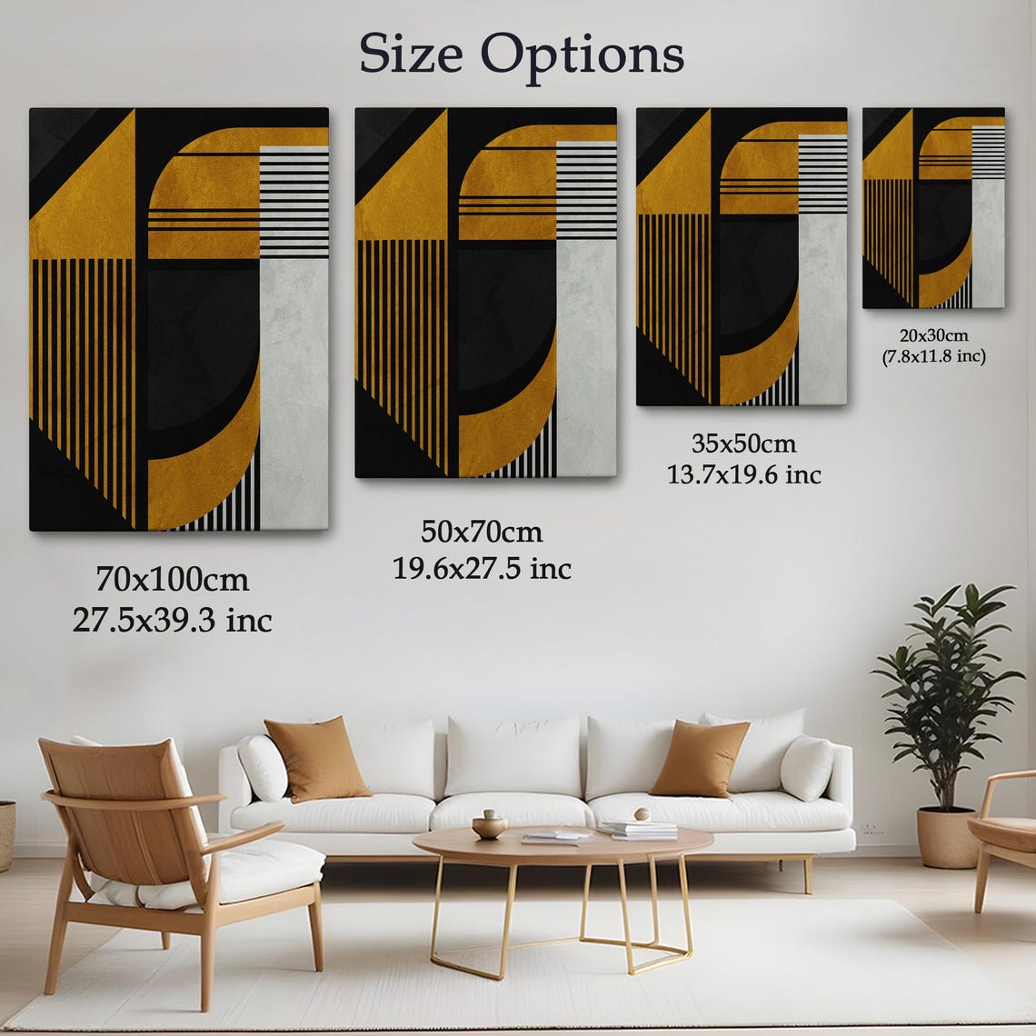 Geometric Abstract Painting Large Wall Art Bohemian Modern Wall Decor Boho Wall Art Housewarming Gifts Boho Print - Image 4