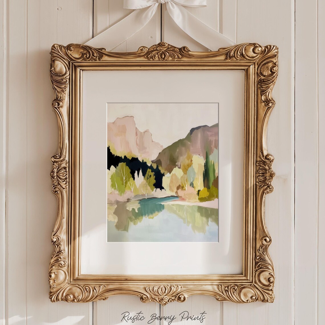 Mountains Landscape Vintage Art Print